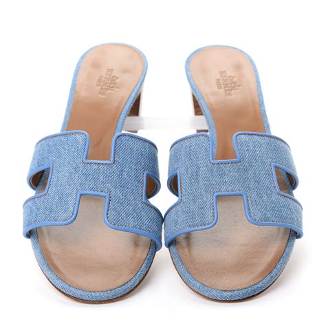 blue Hermes sandals